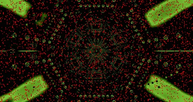Red & Green Particle VJ Loop | 4K 60fps Screensaver | Dynamic Digital Art